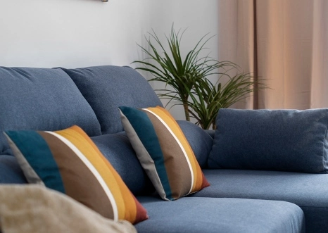 Salón con sofá confortable